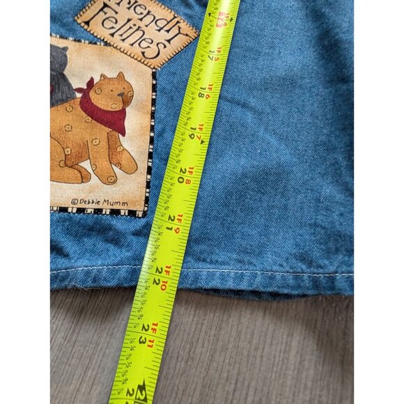 Haiks Womens Denim Vest Friendly Felines Cat Patches Button-Front Cotton Size 2X - Picture 7 of 8